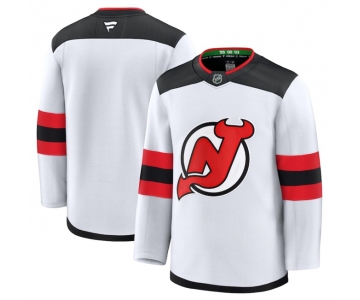 Men's New Jersey Devils Blank White 2024-25 Away Stitched Hockey Jersey