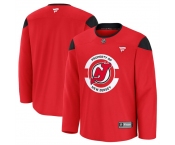 Men's New Jersey Devils Red 2024-25 Team Practice Stitched Hockey Jersey