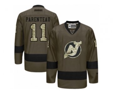 Men's Reebok New Jersey Devils #11 P. A. Parenteau Authentic Green Salute to Service NHL Jersey