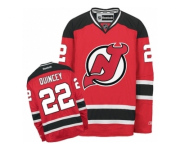 Men's Reebok New Jersey Devils #22 Kyle Quincey Authentic Red Home NHL Jersey
