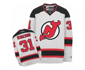 Men's Reebok New Jersey Devils #31 Scott Wedgewood Authentic White Away NHL Jersey