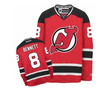 Men's Reebok New Jersey Devils #8 Beau Bennett Authentic Red Home NHL Jersey