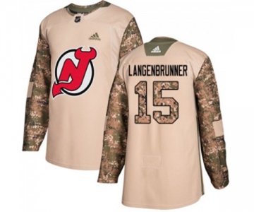 New Jersey Devils #15 Jamie Langenbrunner Authentic Camo Veterans Day Practice Hockey Jersey