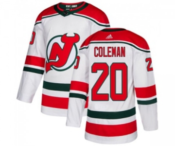New Jersey Devils #20 Blake Coleman Authentic White Alternate Hockey Jersey