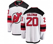 New Jersey Devils #20 Blake Coleman Fanatics Branded White Away Breakaway Hockey Jersey