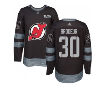 New Jersey Devils #30 Martin Brodeur Black 1917-2017 100th Anniversary Stitched NHL Jersey