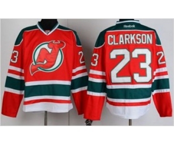 nhl jerseys new jersey devils #23 clarkson red-green