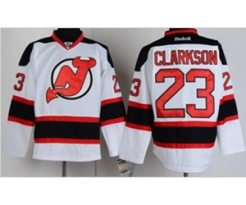 nhl jerseys new jersey devils #23 clarkson white