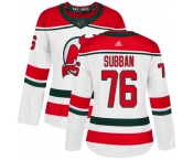 New Jersey Devils #76 P. K. Subban White Alternate Authentic Women's Stitched Hockey Jersey