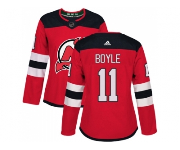 Women Adidas New Jersey Devils #11 Brian Boyle Red Home Authentic Stitched NHL Jersey