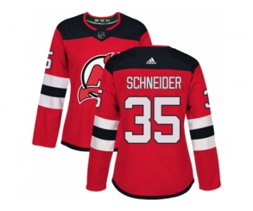 Women Adidas New Jersey Devils #35 Cory Schneider Red Home Authentic Stitched NHL Jersey
