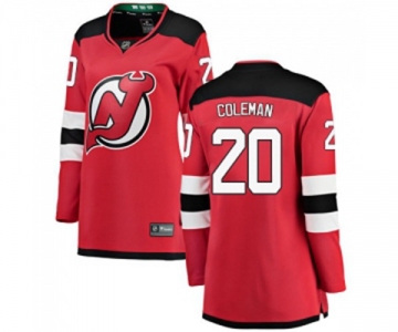 Women New Jersey Devils #20 Blake Coleman Fanatics Branded Red Home Breakaway Hockey Jersey