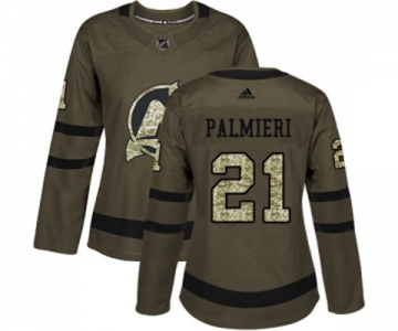 Women New Jersey Devils #21 Kyle Palmieri Authentic Green Salute to Service Hockey Jersey