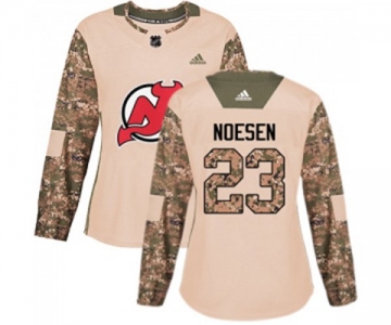 Women New Jersey Devils #23 Stefan Noesen Authentic Camo Veterans Day Practice Hockey Jersey
