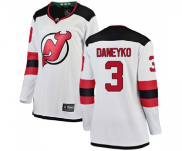 Women New Jersey Devils #3 Ken Daneyko Fanatics Branded White Away Breakaway Hockey Jersey