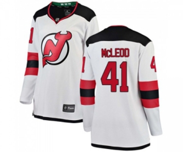 Women New Jersey Devils #41 Michael McLeod Fanatics Branded White Away Breakaway Hockey Jersey