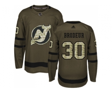 Youth Adidas New Jersey Devils #30 Martin Brodeur Green Salute to Service Stitched NHL Jersey