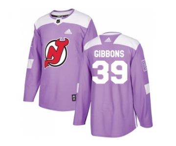Youth Adidas New Jersey Devils #39 Brian Gibbons Purple Authentic Fights Cancer Stitched NHL Jersey