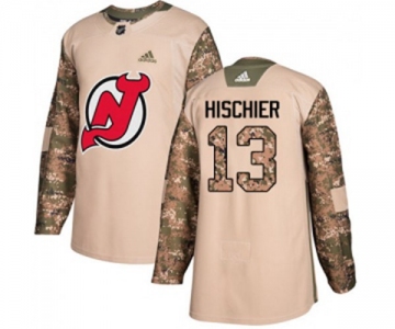 Youth New Jersey Devils #13 Nico Hischier Authentic Camo Veterans Day Practice Hockey Jersey