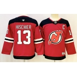Youth New Jersey Devils #13 Nico Hischier Red 2024-25 Home With C Patch Stitched Hockey Jersey