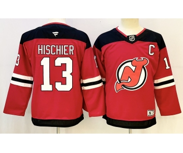 Youth New Jersey Devils #13 Nico Hischier Red 2024-25 Home With C Patch Stitched Hockey Jersey