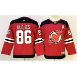 Youth New Jersey Devils #86 Jack Hughes Red With A Patch Stitched Jersey