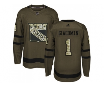 Adidas New York Rangers #1 Eddie Giacomin Green Salute to Service Stitched NHL Jersey