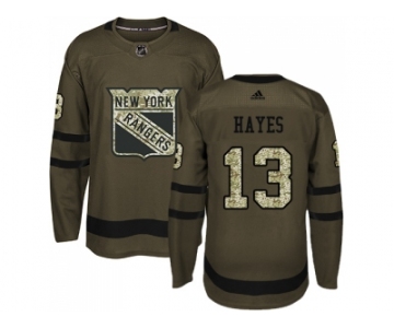 Adidas New York Rangers #13 Kevin Hayes Green Salute to Service Stitched NHL Jersey