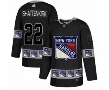 Adidas New York Rangers #22 Kevin Shattenkirk Authentic Black Team Logo Fashion NHL Jersey
