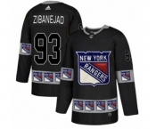 Adidas New York Rangers #93 Mika Zibanejad Authentic Black Team Logo Fashion NHL Jersey
