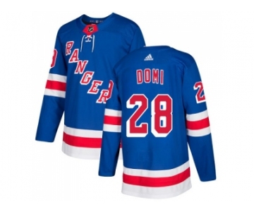 Men Adidas New York Rangers #28 Tie Domi Royal Blue Home Authentic Stitched NHL Jersey