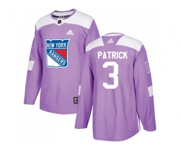 Men Adidas New York Rangers #3 James Patrick Purple Authentic Fights Cancer Stitched NHL Jersey