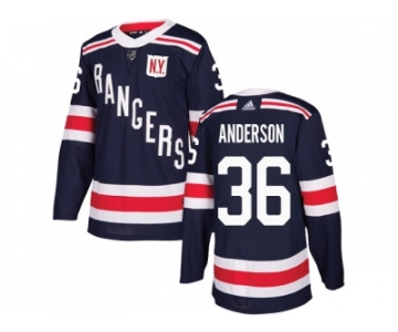 Men Adidas New York Rangers #36 Glenn Anderson Navy Blue Authentic 2018 Winter Classic Stitched NHL Jersey