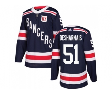 Men Adidas New York Rangers #51 David Desharnais Navy Blue Authentic 2018 Winter Classic Stitched NHL Jersey
