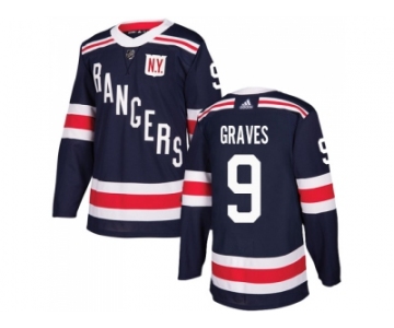 Men Adidas New York Rangers #9 Adam Graves Navy Blue Authentic 2018 Winter Classic Stitched NHL Jersey