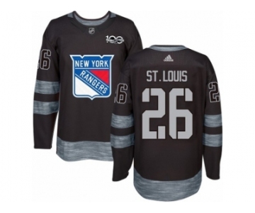 Men's Adidas New York Rangers #26 Martin St. Louis Authentic Black 1917-2017 100th Anniversary NHL Jersey