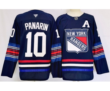 Men's New York Rangers #10 Artemi Panarin Navy 2024-25 Stitched Jersey