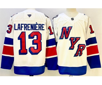 Men's New York Rangers #13 Alexis Lafreniere White 2024-25 Stadium Series Stitched Jersey