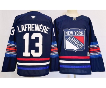 Men's New York Rangers #13 Alexis LafreniereNavy 2024-25 Stitched Jersey