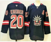 Men's New York Rangers #20 Chris Kreider Navy Reverse Retro Authentic Jersey