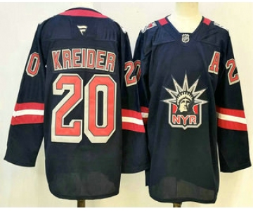 Men's New York Rangers #20 Chris Kreider Navy Reverse Retro Authentic Jersey