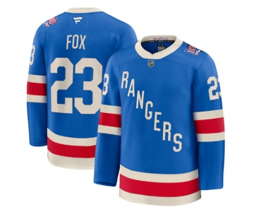 Men's New York Rangers #23 Adam Fox Blue Centennial Stitched Hockey Jersey