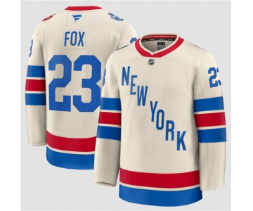 Men's New York Rangers #23 Adam Fox Cream 2026 Winter Classic Stitched Hockey Jersey