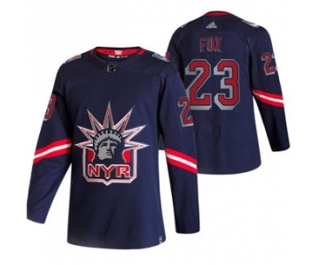 Men's New York Rangers #23 Adam Fox Navy 2020-21 Reverse Retro Alternate Hockey Jersey