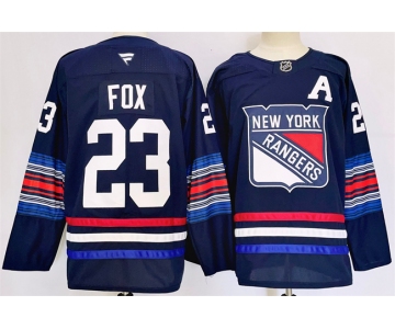 Men's New York Rangers #23 Adam Fox Navy 2024-25 Stitched Jersey