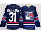 Men's New York Rangers #31 Igor Shesterkin Navy 2024-25 Stitched Jersey