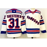Men's New York Rangers #31 Igor Shesterkin White 2024-25 Away Stitched Hockey Jersey