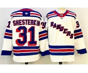 Men's New York Rangers #31 Igor Shesterkin White 2024-25 Away Stitched Hockey Jersey
