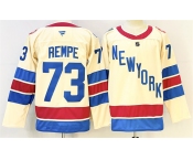 Men's New York Rangers #73 Matt Rempe Beige 2025-26 Winter Classic With A Patch Stitched Hockey Jersey