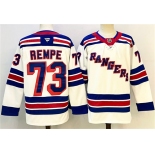 Men's New York Rangers #73 Matt Rempe White 2024-25 Away Stitched Hockey Jersey